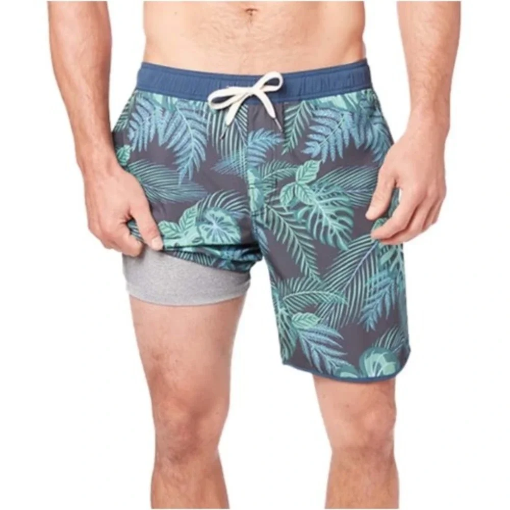Fair Harbor Anchor Swim Trunks Mens‎ XL Tropical Floral Lined Pockets Drawstring